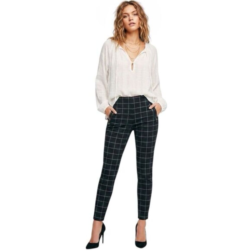 Massimo Fabro Italy Womens Pants Plaid Trouser Preppy Office Career Size 10